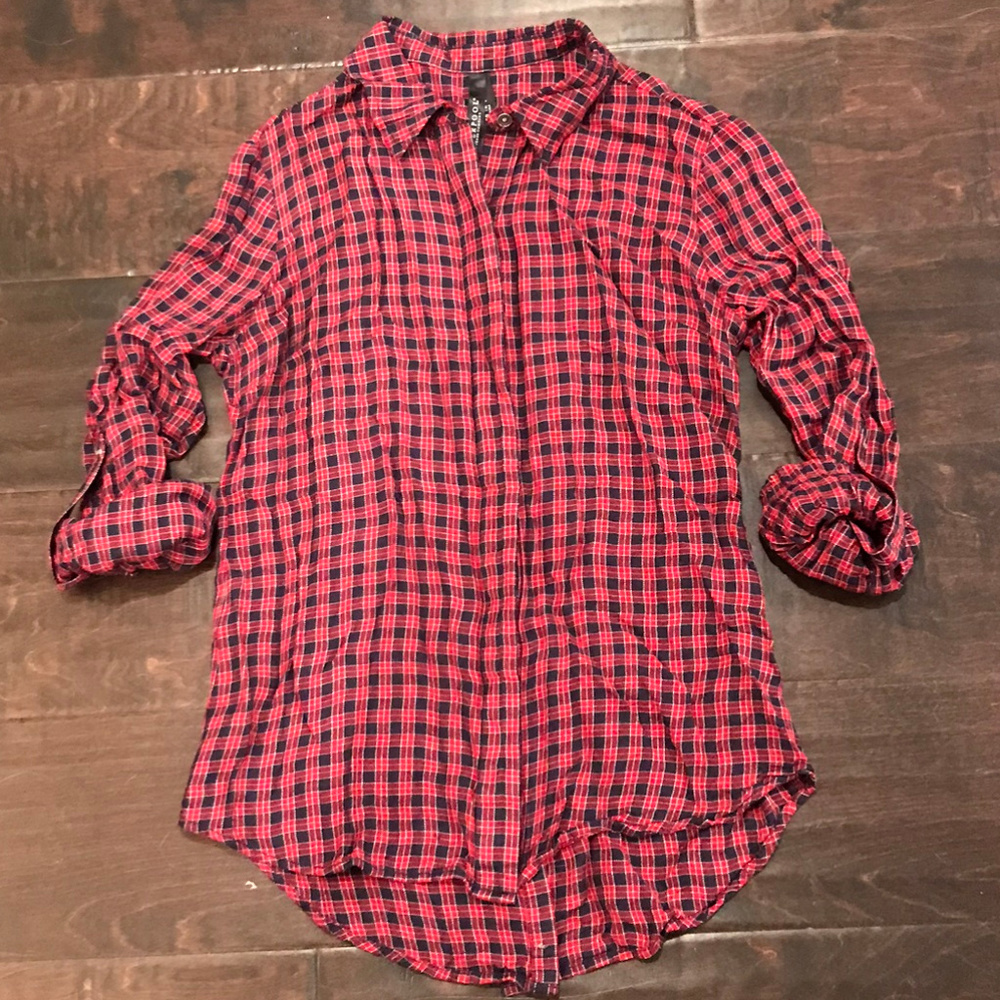 Liverpool Jeans Flannel w/ Back Button Detail - S